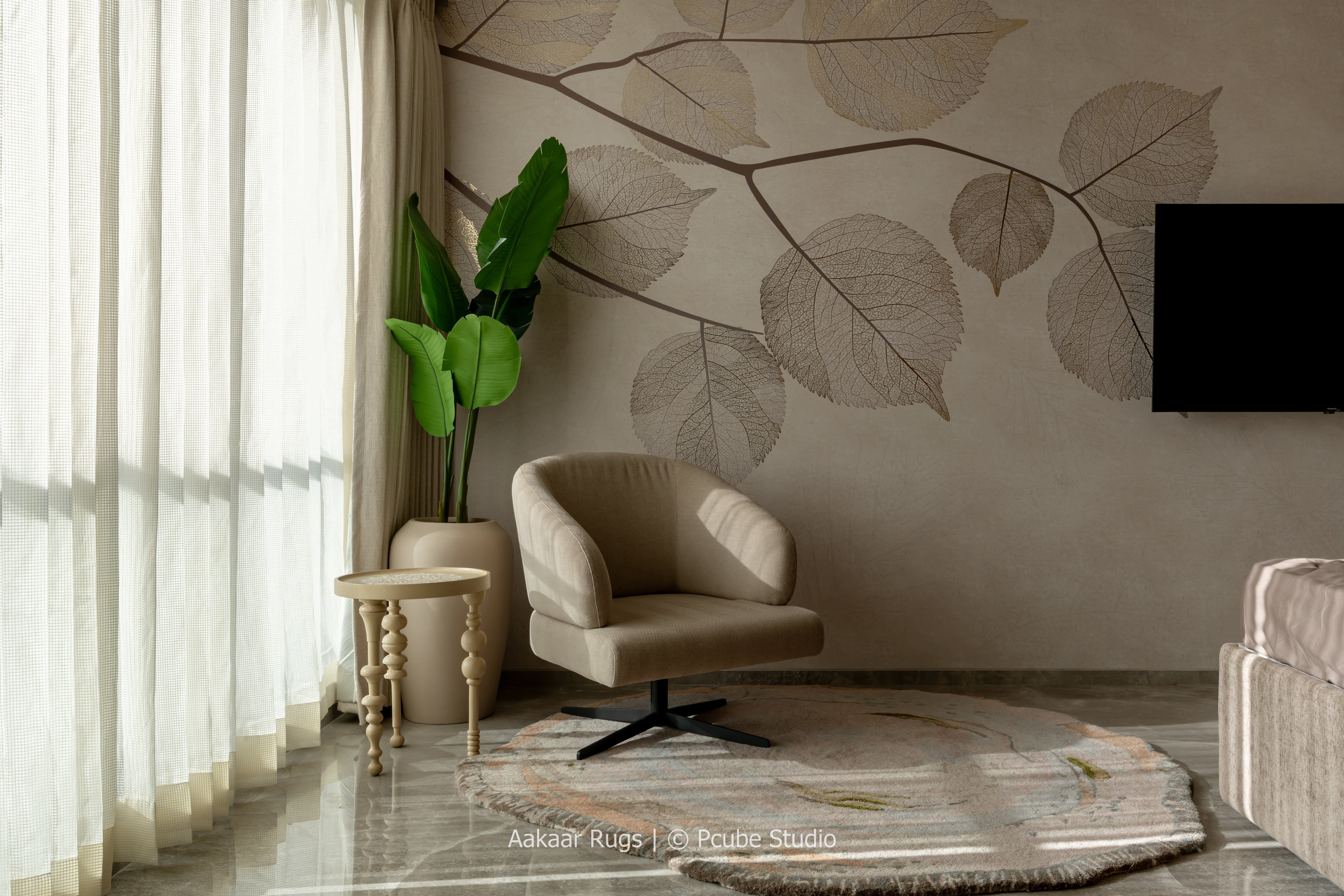 Serene Bloom – Hand-Tufted Organic Shape Rug