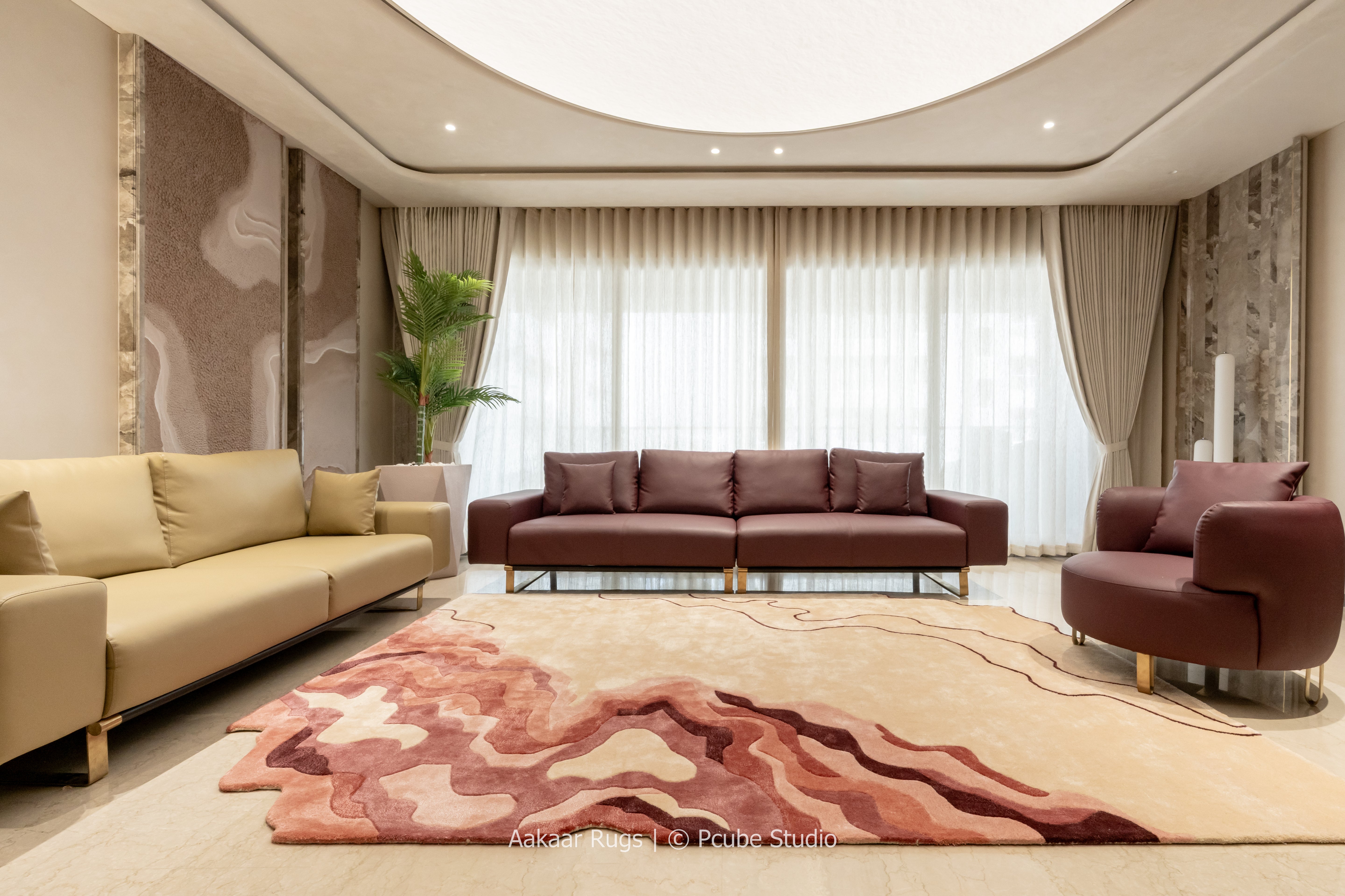 Aurelia Terrain – Sculpted Art Rug in Terracotta Ombre