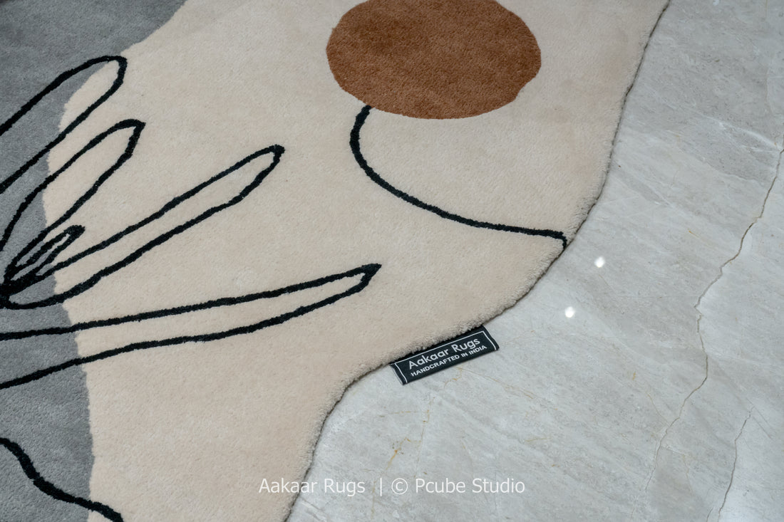 Verdant Whisper – Botanical Sculptural Rug